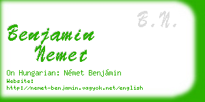 benjamin nemet business card